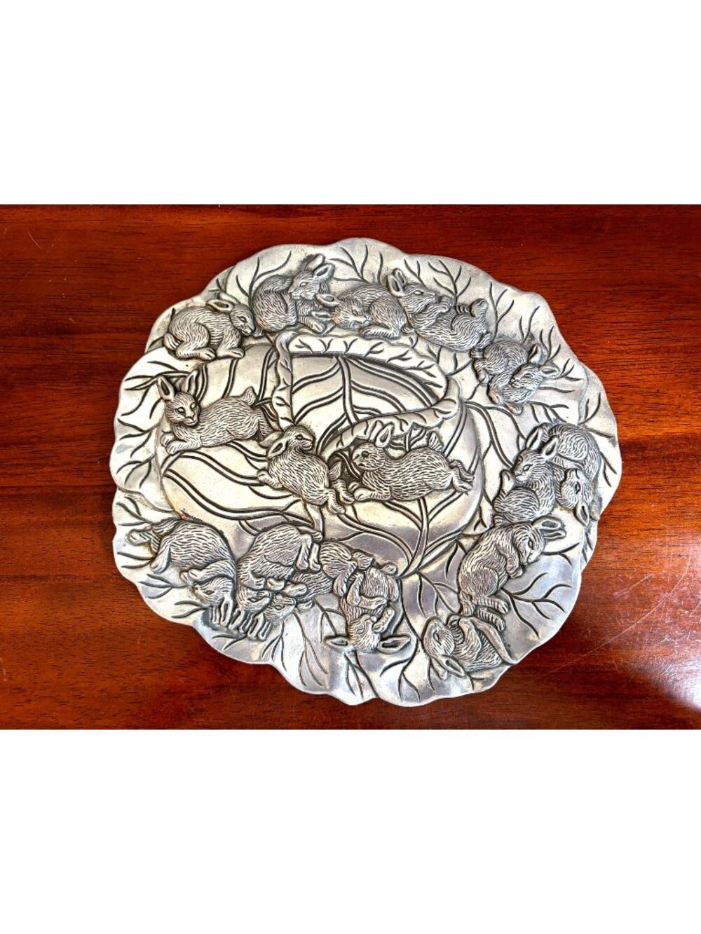 Vintage 1990 Arthur Court Aluminum Rabbit Trivet or Wall Hanging, 4-168